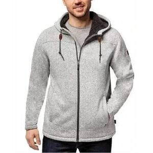 Rugged‎ Elements Mens Fleece Hoodie Gray Heathered Full Zip Sweater Jacket M